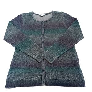 Christopher & Banks Ombre Cardigan Sweater M Cozy Knit Boho Coastal Grandma